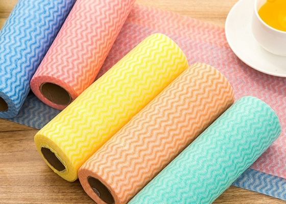 Купить Волнистая ткань Nonwoven Spunlace зерна экологически дружелюбная для руки обтирает online manufacture